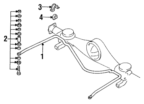 Stabilizer Bar & Components for 2000 Mitsubishi Montero #1