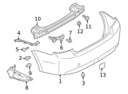 Bumper & Components - Rear for 2017 Subaru Impreza #0