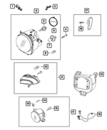 68647341AA - Electrical: Headlamp, Right for Mopar Image
