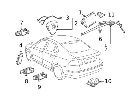 Air Bag Components for 2010 Saab 9-3X #0