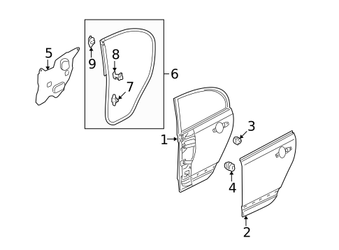 Door & Components for 2009 Honda Civic #0