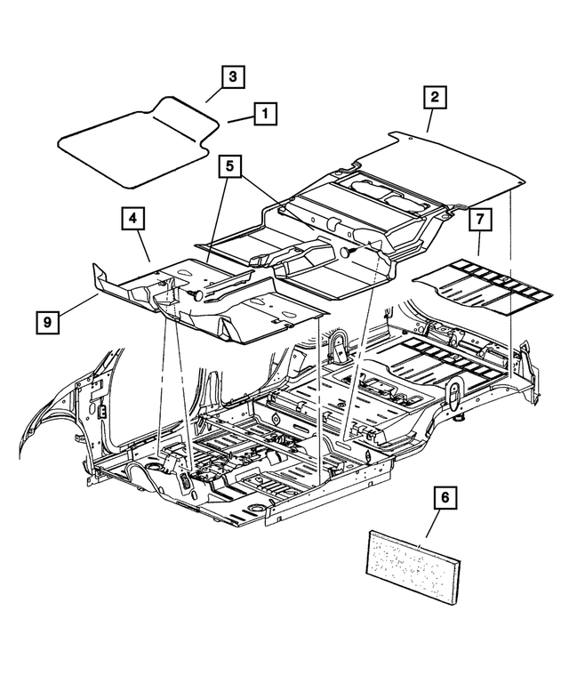 RK03DK5AM - Interior Trim: Rear Floor Carpet for Mopar Image