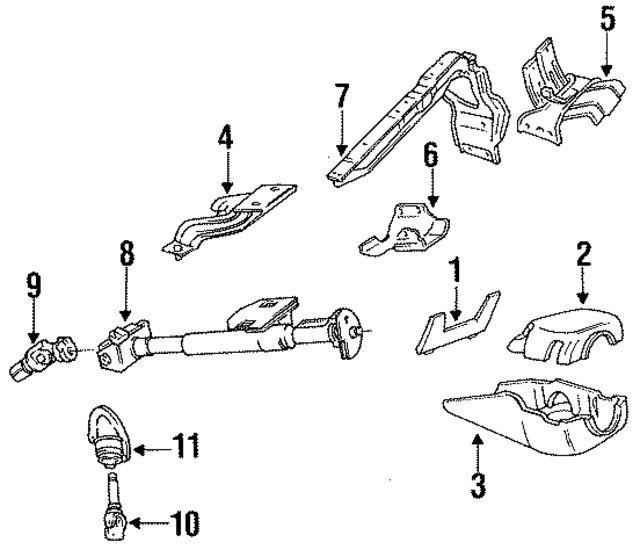 F4JY7604459A - Steering: Column Cover for Mercury: Capri Image