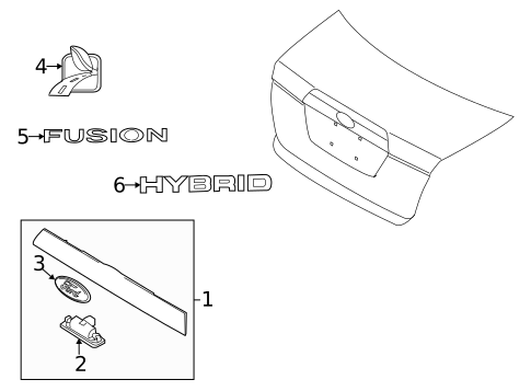 Exterior Trim - Trunk for 2011 Ford Fusion #1