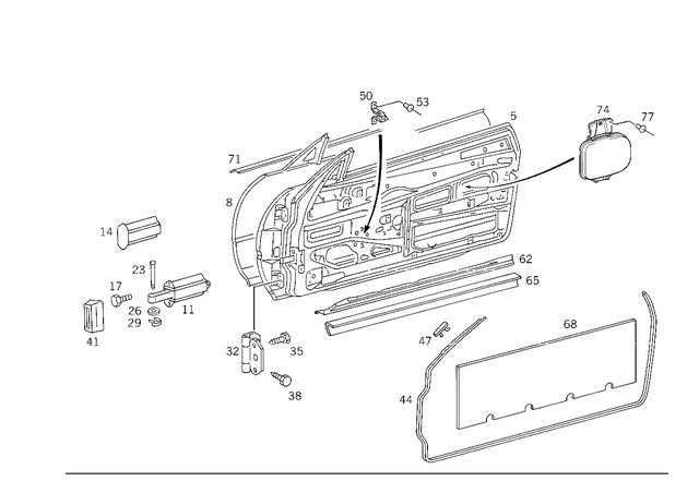 1297201505 - Front Doors: Door, Body-in-White for Mercedes-Benz: 300SL, 500SL, 600SL, SL320 Image image
