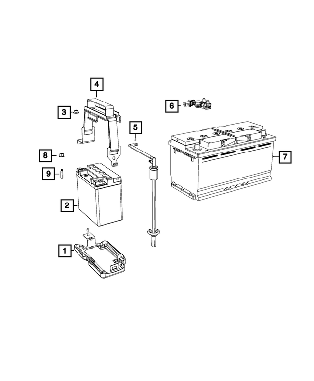 68263019AB - Electrical: Battery Hold Down Bracket for Mopar Image