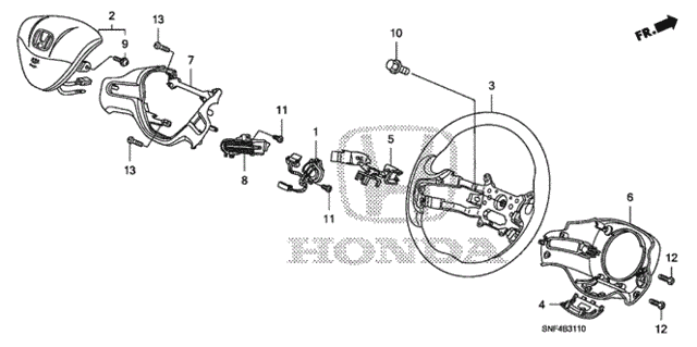 Steering Wheel (SRS) (1) for 2006 Honda Civic #0