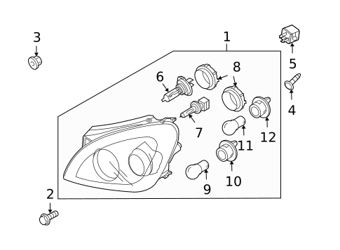 Headlamp Components for 2009 Kia Rondo #0