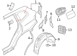 7147169847 - Body: Wheelhouse Liner Nut for BMW Image