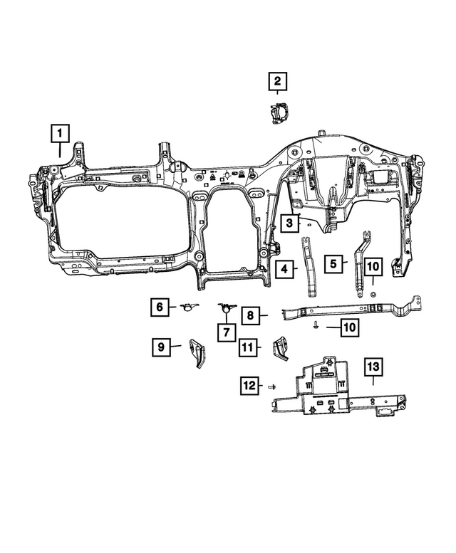 68499615AA - Interior Trim: Instrument Panel Bracket for Mopar Image image