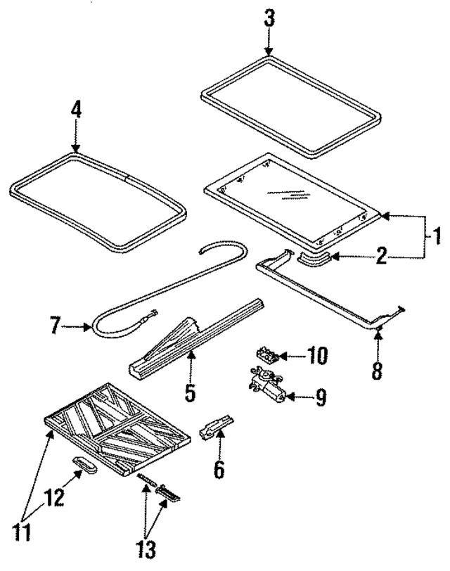 21038923 - : Sun Roof Guide Assembly for GM Image