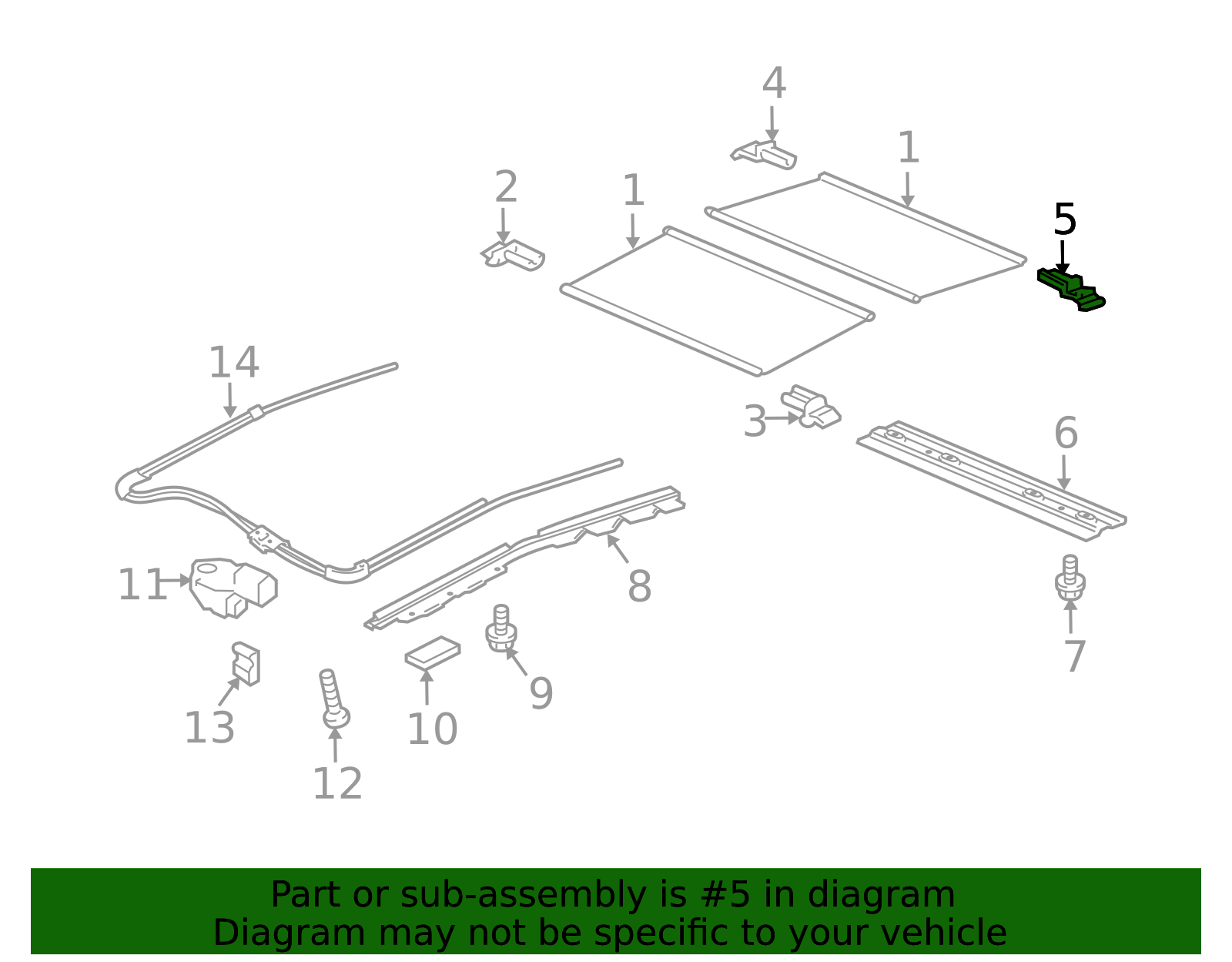 70316-SZN-A01 - 2010-2013 Acura ZDX - Shoe, L Sunshade Push | All
