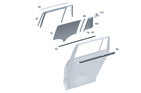 Rear Door Windows for 2020 Mercedes-Benz GLS450 #0