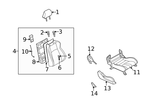 Front Seat Components for 2008 Nissan 350Z #2