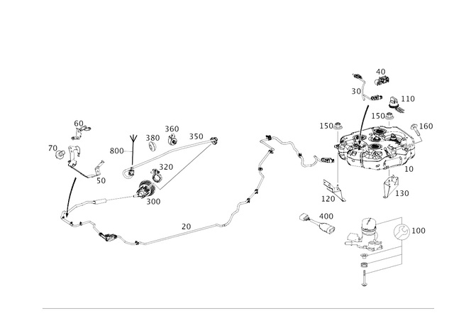 2074701301 - Fuel System: Additive Tank for Mercedes-Benz: E550 Image image