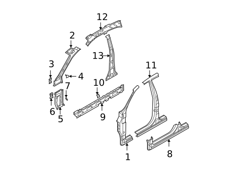Hinge Pillar for 2005 Kia Sorento #0