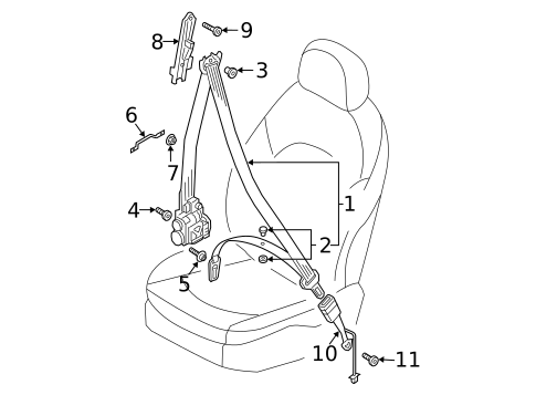 Front Seat Belts for 2025 Audi A8 Quattro #0