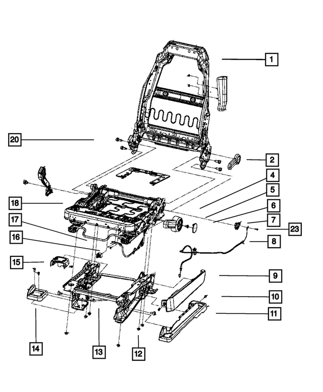 68088755AB - Interior Trim: Front Seat Back Frame for Mopar Image