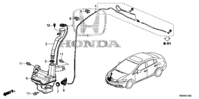 Windshield Washer (1) for 2013 Honda Civic #0