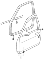20708088 - Body: Weatherstrip for Buick: Electra, LeSabre | Cadillac: Brougham, DeVille, Fleetwood | Chevrolet: Caprice, Impala | Oldsmobile: 98, Custom Cruiser, Delta 88 | Pontiac: Parisienne, Safari Image