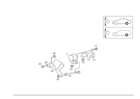Regulation of Dynamic Headlamp Range Control, Rear for 1999 Mercedes-Benz E430 #0