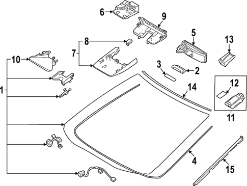 Glass - Windshield for 2025 Lexus NX350h #0