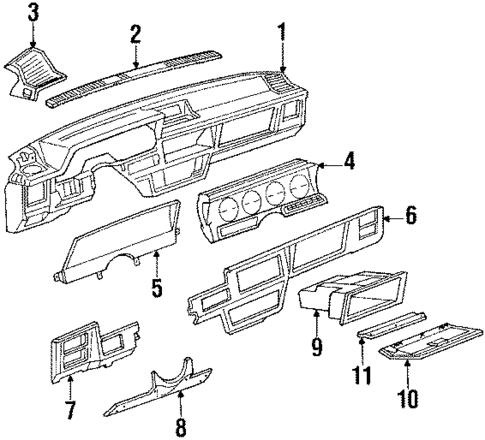 Instrument Panel for 1987 Oldsmobile Firenza #0