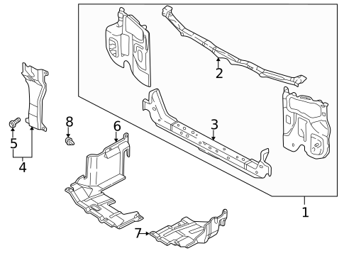 Radiator Support for 2001 Kia Spectra #0