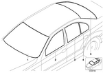 51318238668 - Vehicle Trim: Wndshld,Infrared,Green Wedge Lamin.Green for BMW Image