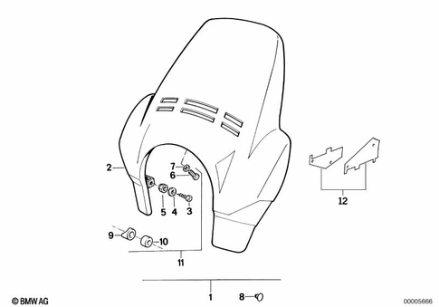 Motorcycle Trim Section, Windshield for 1989 BMW-Motorrad R 100 GS #1