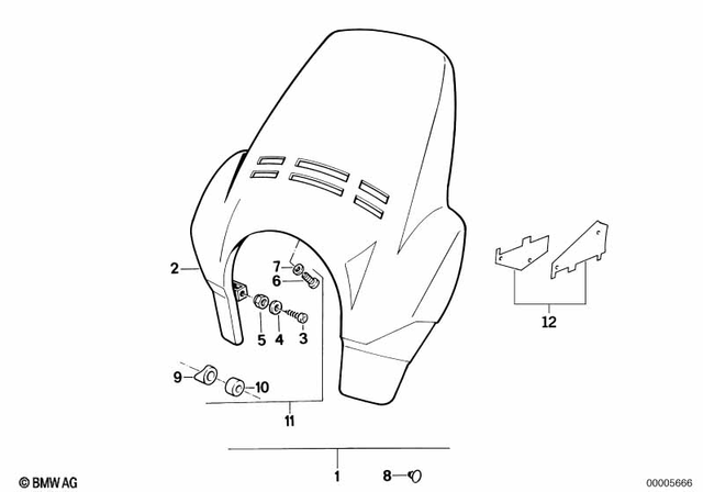 46632303902 - Frame and Mounting Parts: Wind Deflector, Primed -  for BMW-Motorrad Image