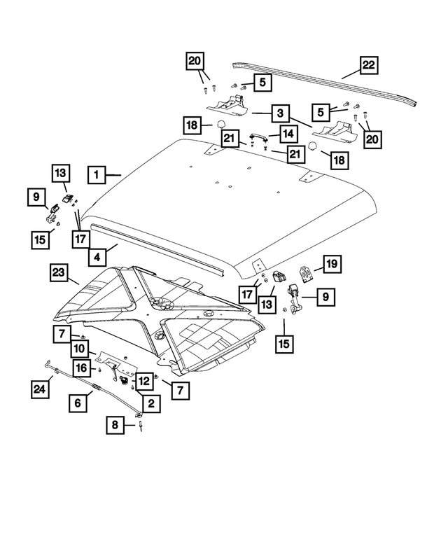 68170741AC - Body Sheet Metal Except Doors: Hood for Mopar Image