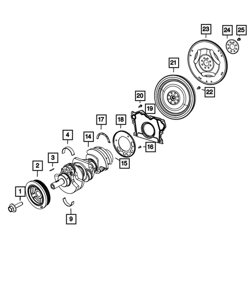 Crankshaft, Piston, Drive Plate, Flywheel, and Damper for 2015 Jeep Wrangler #0