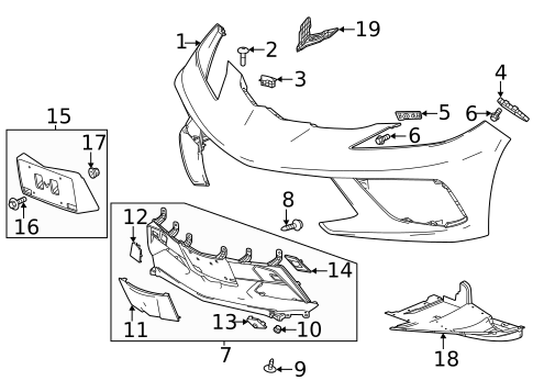 Bumper & Components - Front for 2021 Chevrolet Corvette #0