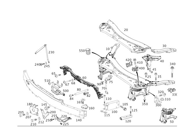 2136201001 - Cowl, Front Panel: Mounting Plate for Mercedes-Benz: AMG GT 43, AMG GT 53, AMG GT 63, AMG GT 63 S, AMG GT 63 S E Performance, CLS450, CLS53 AMG, E300, E350, E400, E43 AMG, E450, E53 AMG Image image