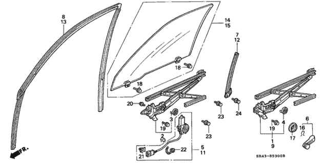 Front Door Window for 1993 Honda Civic #0