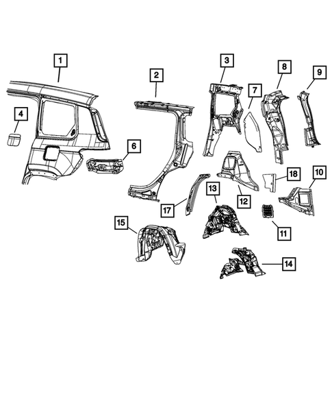 Aperture Panel, Pillar Supports and Cab Back  for 2022 Jeep Grand Cherokee L #2