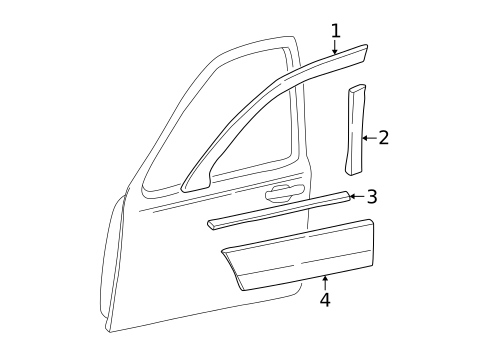 Exterior Trim - Front Door for 2008 Lincoln Town Car #0