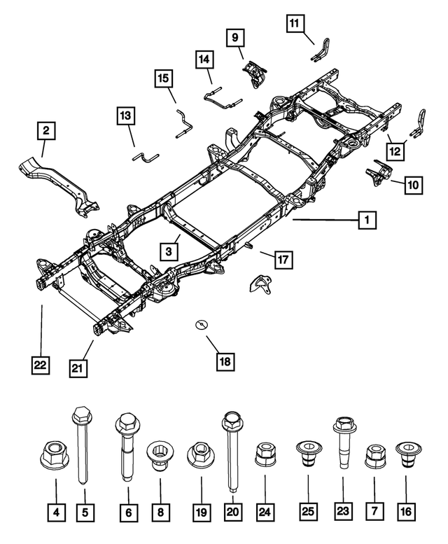 55276324AB - Frame, Bumper and Fascia: Frame To Body Isolator for Mopar Image image
