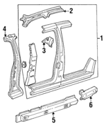 F8AZ5424300AA - Body: Center Pillar for Ford: Crown Victoria | Mercury: Grand Marquis Image