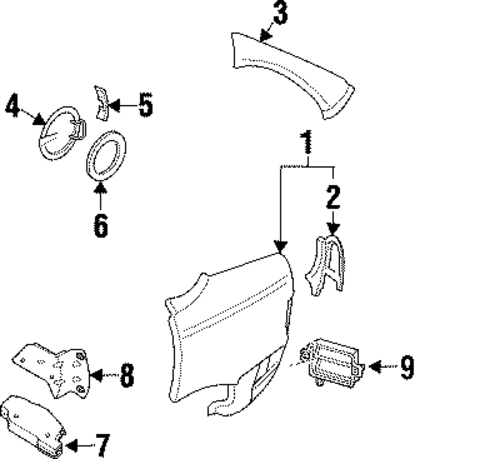 Quarter Panel & Components for 2001 Cadillac Catera #0