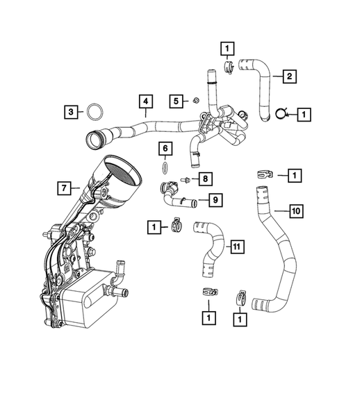 Engine Oil Cooler and Lines for 2020 Jeep Wrangler #0