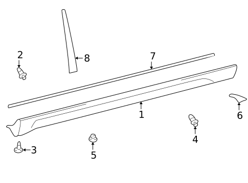 Exterior Trim - Pillars for 2004 Pontiac Vibe #0