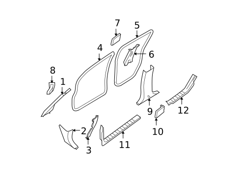 Interior Trim - Pillars for 2014 Nissan Xterra #0