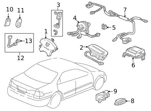 Air Bag Components for 2000 Honda Accord #0