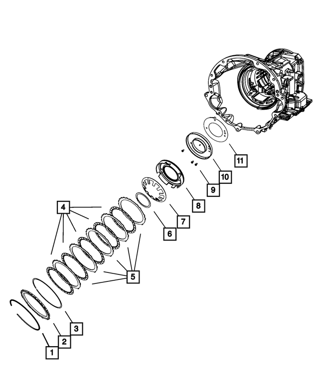 « 4897456AA – 42RLE; 4-Speed; Automatic Transmission : Embrayage De Gamme Basse/marche Arrière Ensemble De Plateau pour Mopar Image »