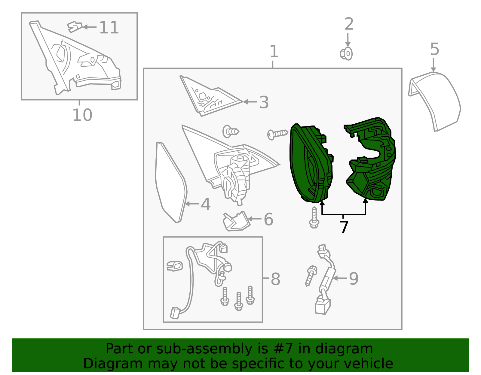 2016-2022 Honda 16-21 Honda Civic Left (driver) Mirror Housing Set