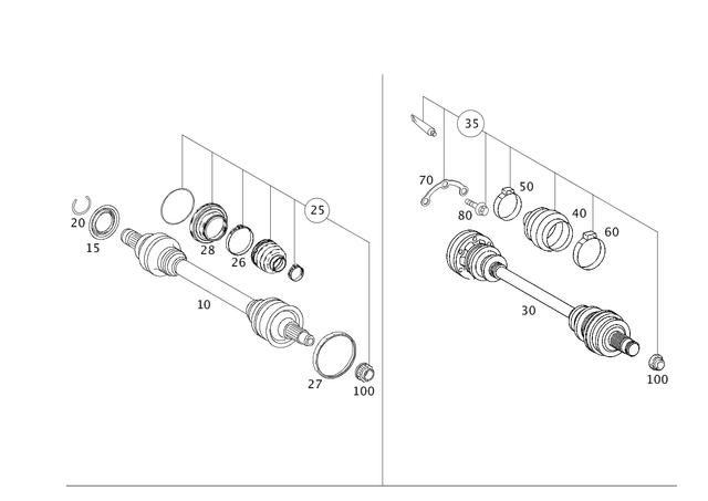2303508100 - Rear Axle: Rear Axle Shaft for Mercedes-Benz: SL550 Image image
