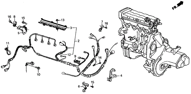 Engine Wire Harness - Clamp for 1989 Acura Integra #0