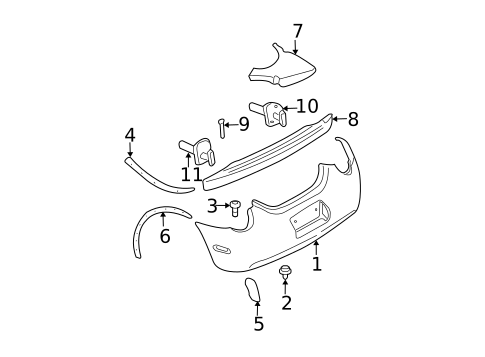 Bumper & Components - Rear for 1999 Volkswagen Beetle #0